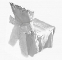 pokrowiec na krzesło + BIAŁA organza - 1 szt.