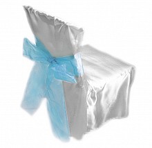 pokrowiec na krzesło + BŁĘKITNA organza - 1 szt.