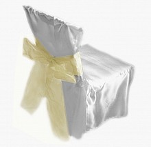 pokrowiec na krzesło + KREMOWA organza - 1 szt.