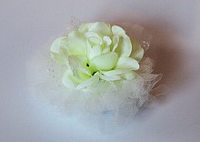 stroik z różą 11cm - KREMOWY - WYPRZEDAŻ !