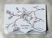 zaproszenia ślubne  ZP107 - brązowe kwiaty (ZP39)